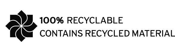 Feito de materiais 100% Recicláveis